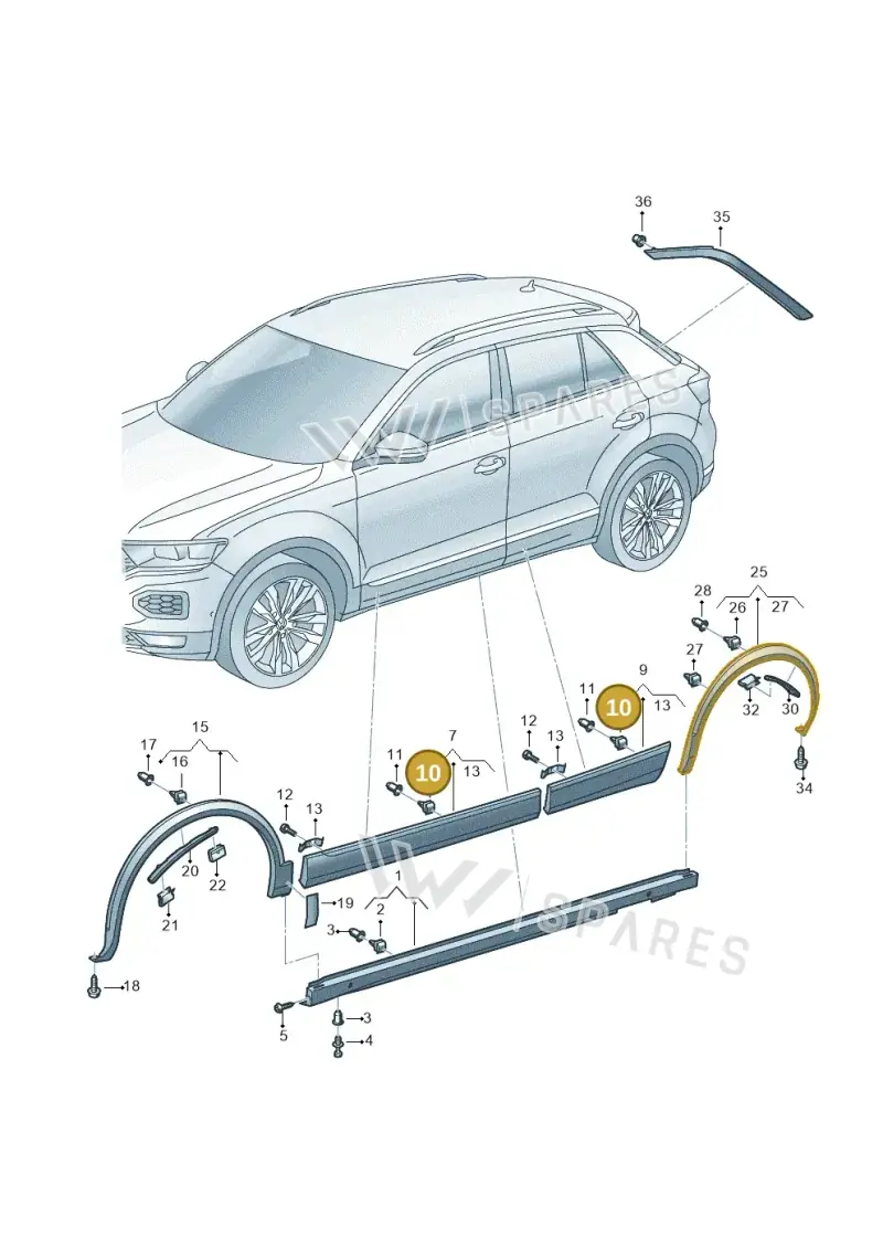 WHT009252 — Volkswagen T-Roc BlueMotion (2017-2024) diagram 813853040, position 10