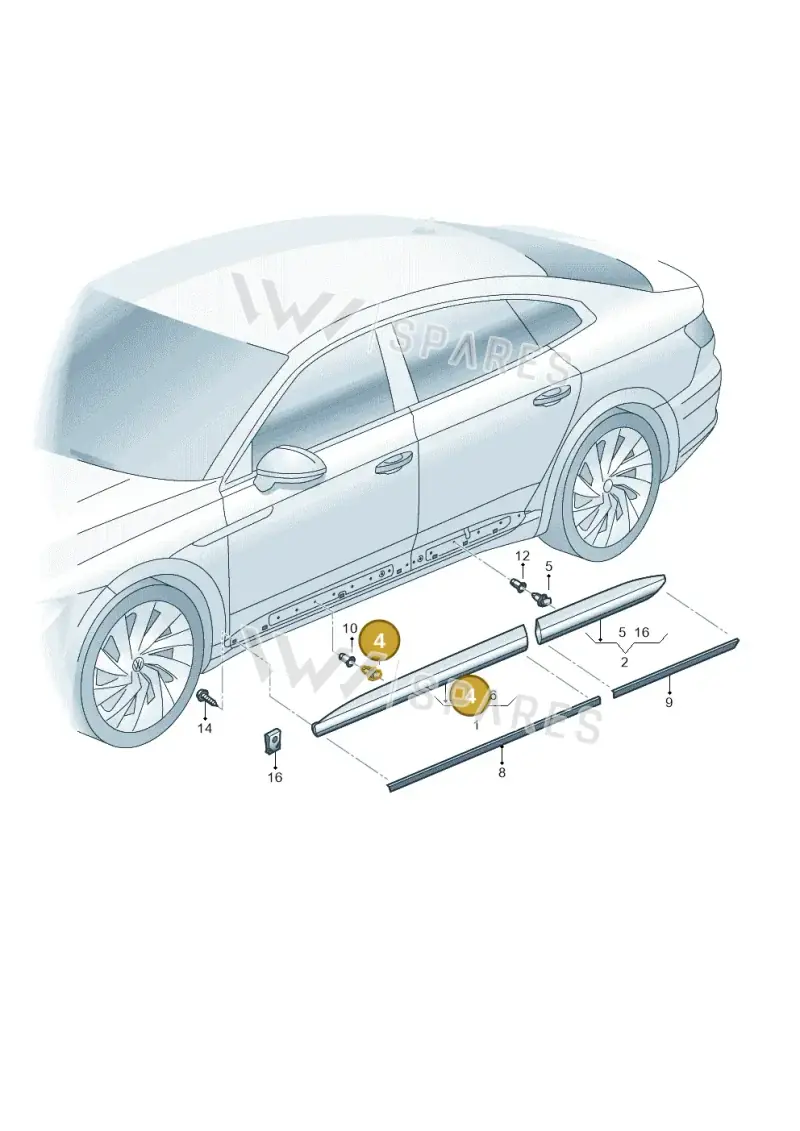 WHT009252 — Volkswagen Arteon (2017-2023) diagram 828853300, position 4