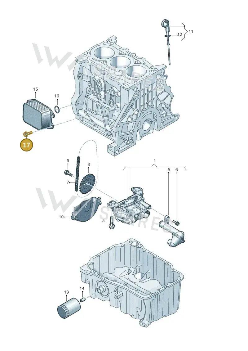 WHT009277 — Volkswagen Golf 2.0 BlueMotion (2019-2024) diagram 5h0115002, position 17