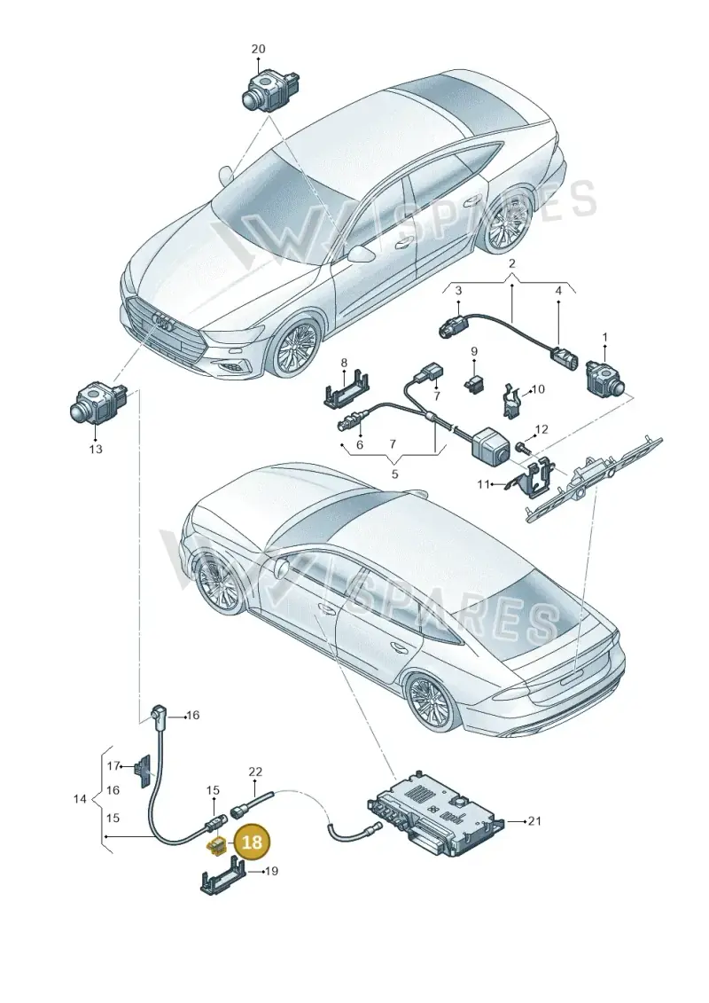 WHT009310 — Audi A7 Sportback (2018-2025) diagram 435907450, position 18