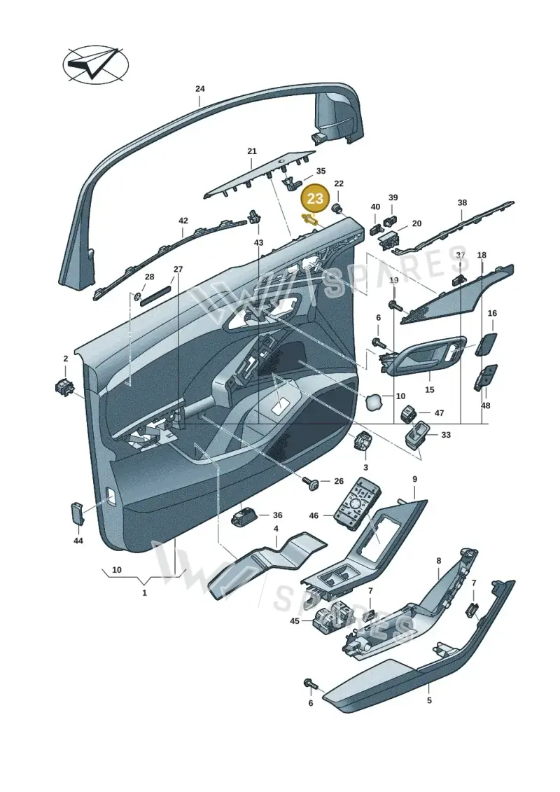 WHT009327 — Audi Q6 e-tron (2023-2025) diagram f5s867000, position 23