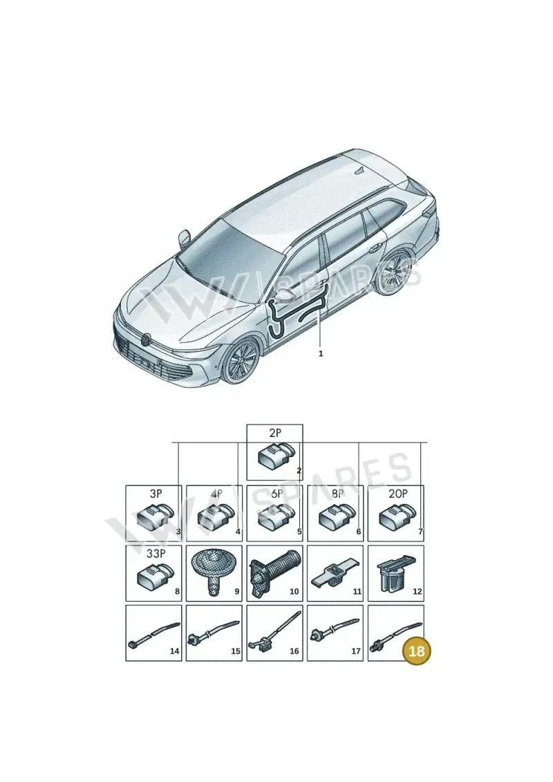 WHT009380 — Skoda Superb Combi (2023-2024) diagram 3j0972300, position 18