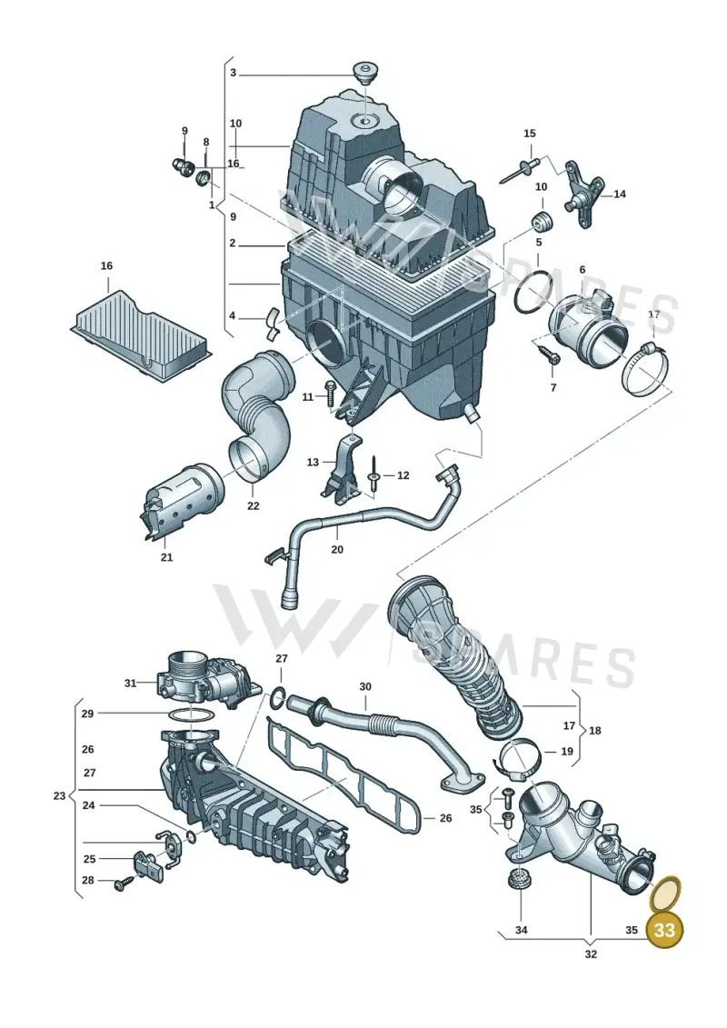 WHT009400A — Volkswagen Transport. multivan (2019-2024) diagram 7ep129020, position 33