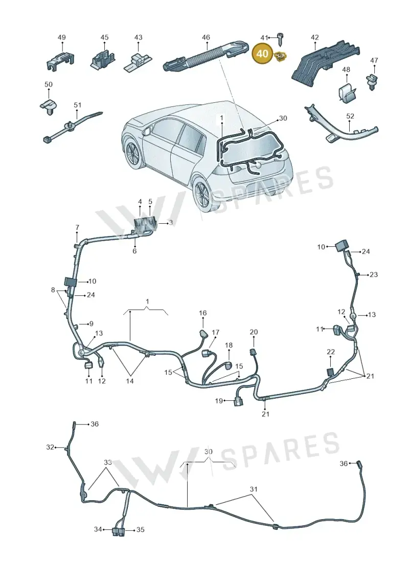 WHT009506 — Volkswagen Golf (2016-2020) diagram 827972860, position 40