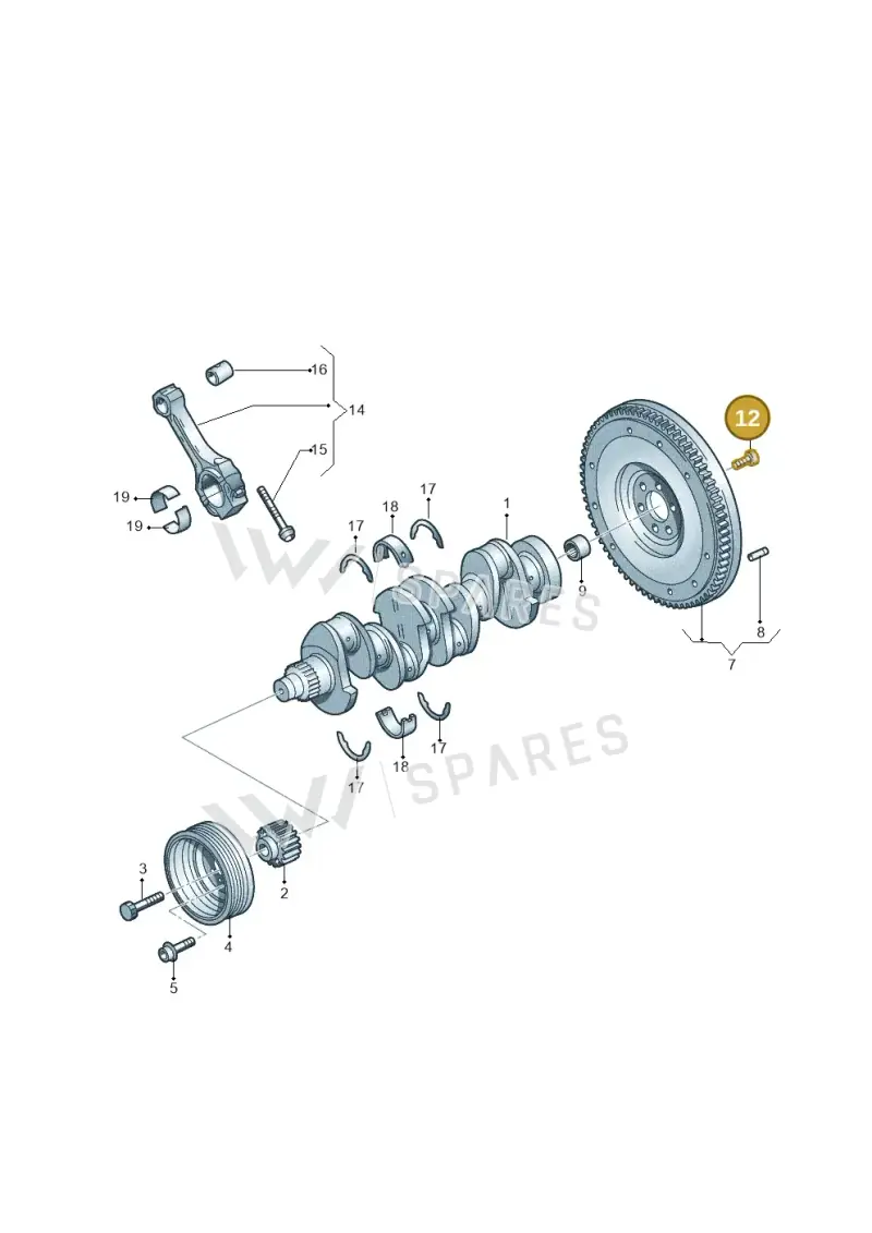 WHT009656 — Volkswagen Caddy kombi (2015-2020) diagram 649105250, position 12