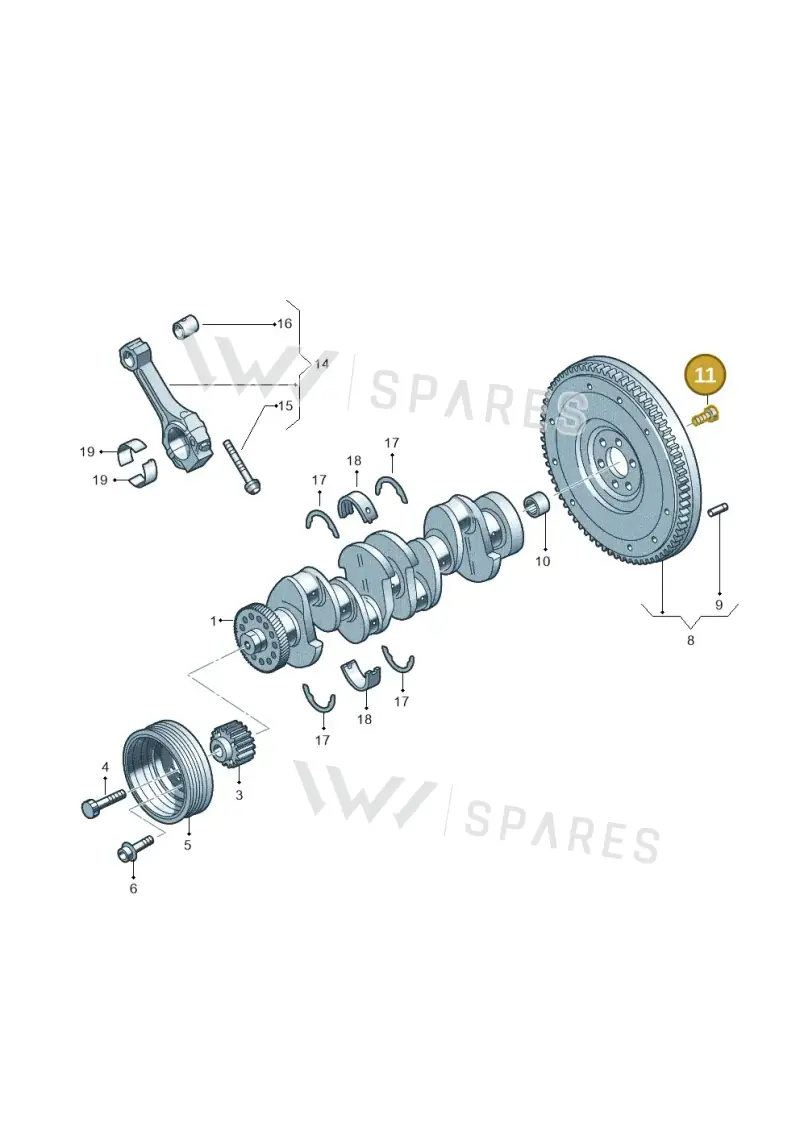 WHT009656 — Volkswagen Golf Sportsvan 1.6 (2014-2020) diagram 746105500, position 11