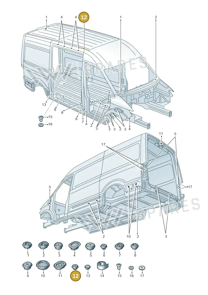 WHT009904 — Volkswagen MAN TGE 55 (2016-2021) diagram 806803360, position 12