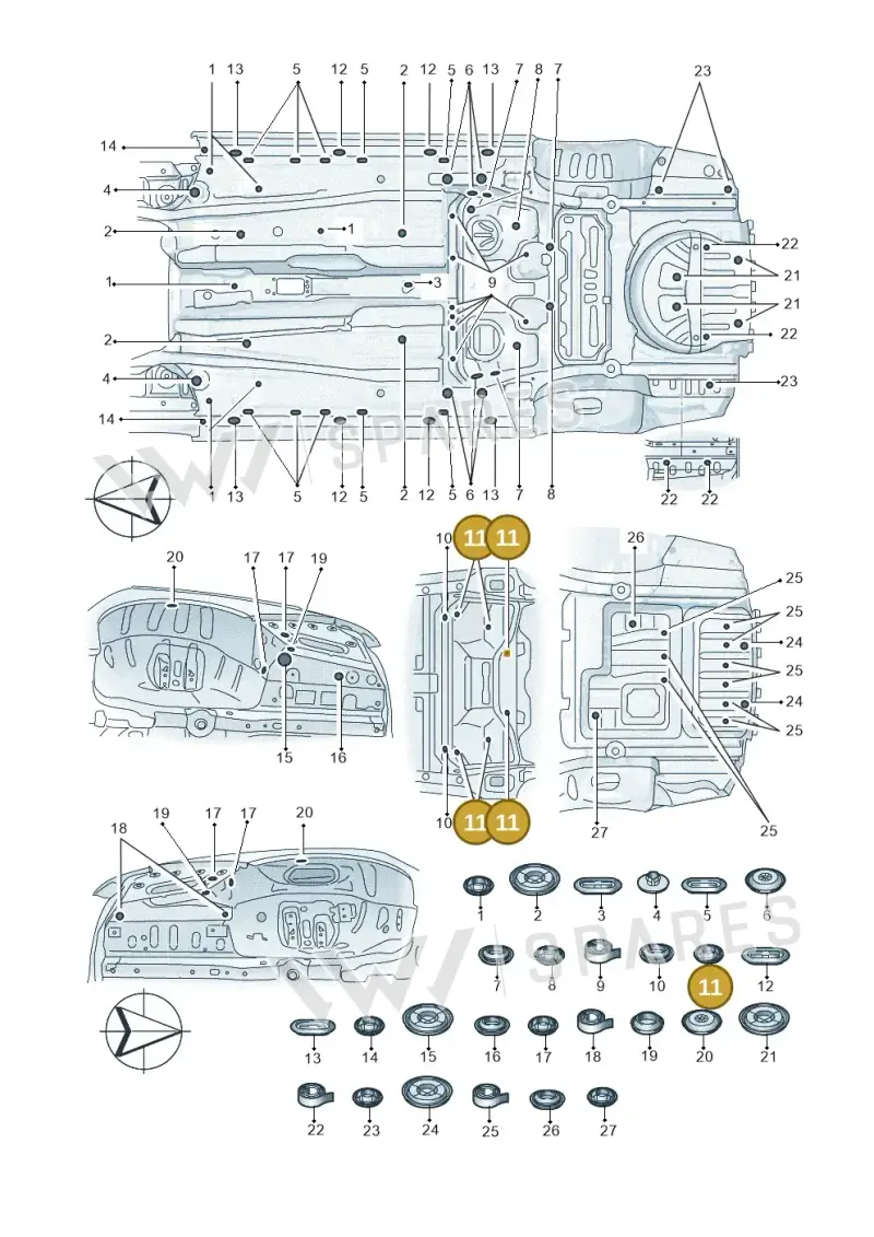 WHT009952 — Volkswagen Passat estate (2023-) diagram 3j0803670, position 11