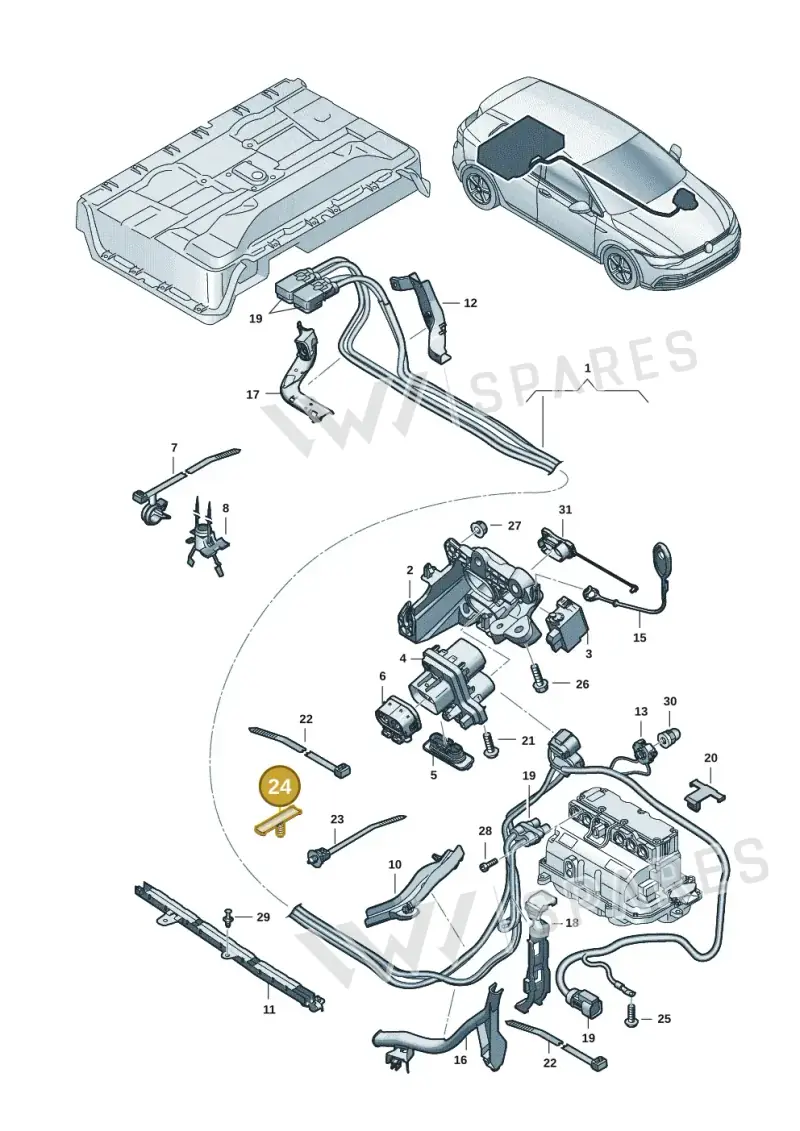 WHT010057 — Volkswagen Golf 2.0 BlueMotion (2019-2024) diagram 5h0970003, position 24