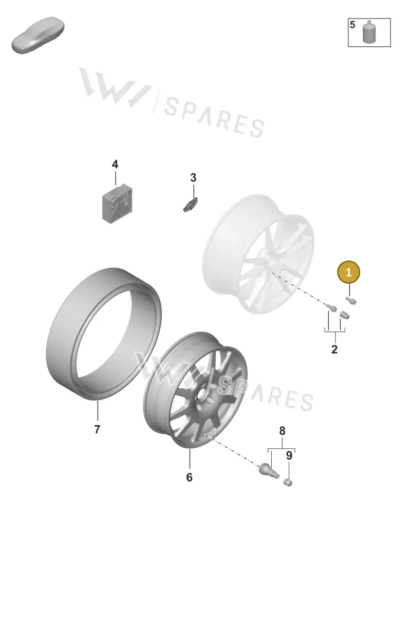 WHT010066 — Porsche Taycan Sport Turismo (2023-2025) diagram p56601030, position 1