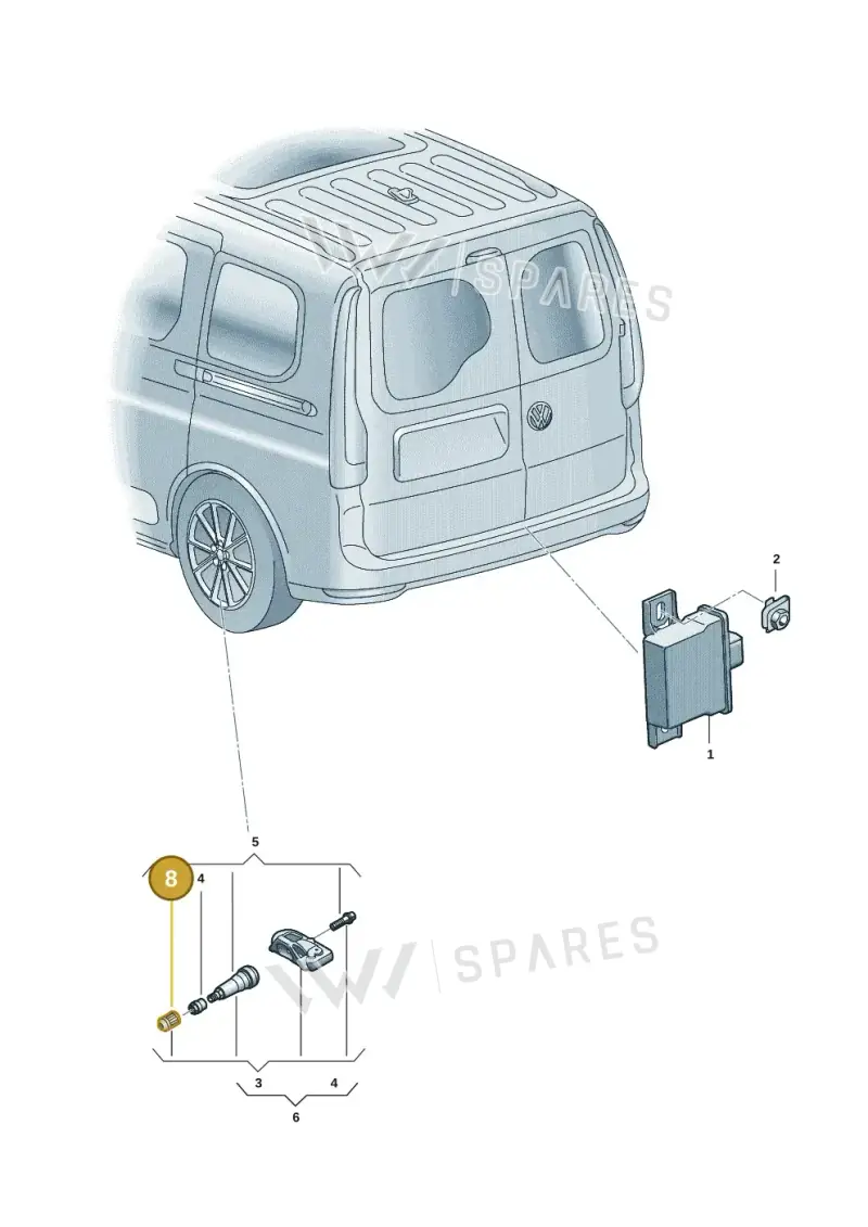 WHT010174 — Volkswagen Caddy Maxi Kombi (2020-2024) diagram 2ka907011, position 8