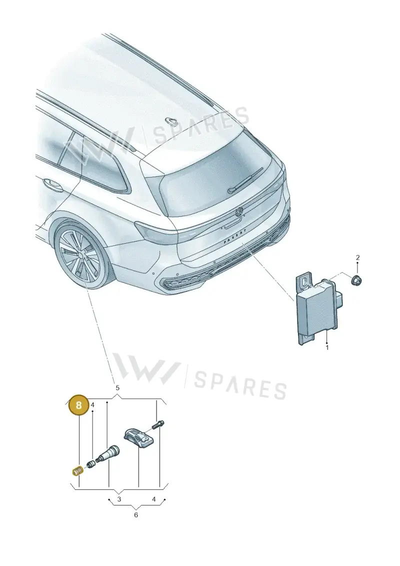WHT010174 — Volkswagen Passat estate (2023-) diagram 3j0907000, position 8