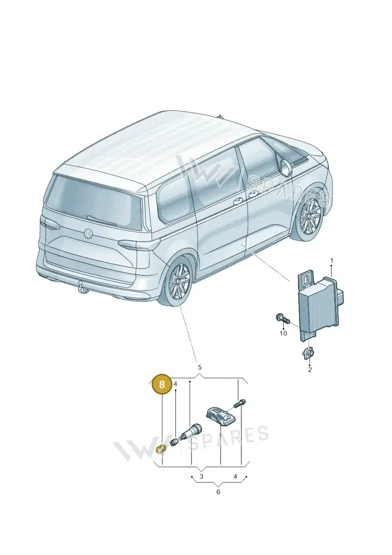 WHT010174 — Volkswagen MAN TGE 55 (2016-2021) diagram 806907012, position 8