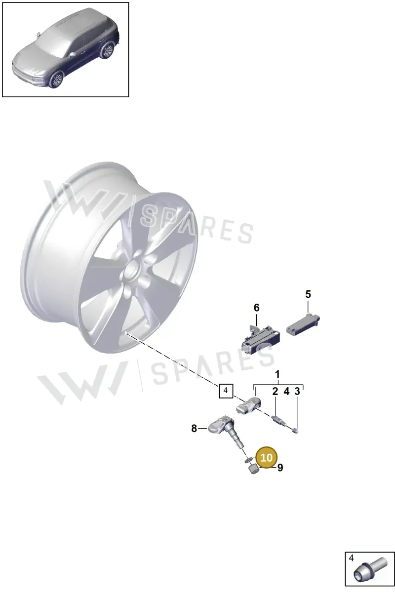 WHT010176 — Porsche Cayenne (2017-2023) diagram p51601050, position 10