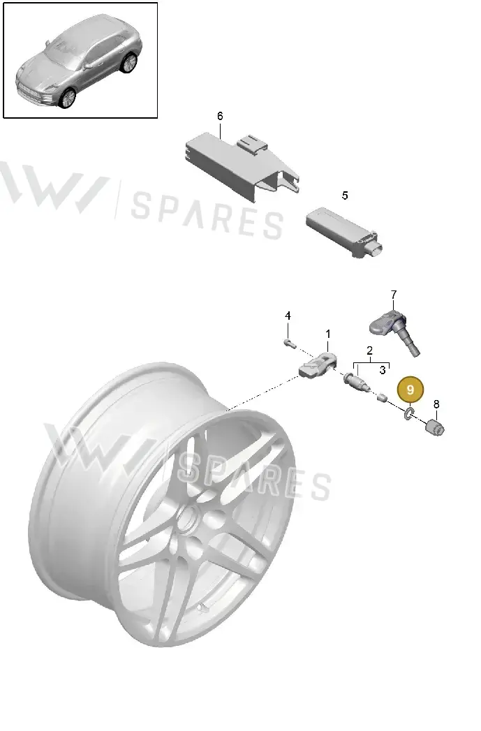WHT010176 — Porsche Macan (2018-2022) diagram p52601050, position 9