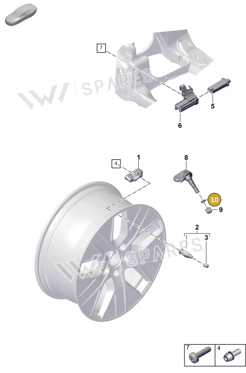 WHT010176 — Porsche Taycan Sport Turismo (2019-2024) diagram p56601500, position 10