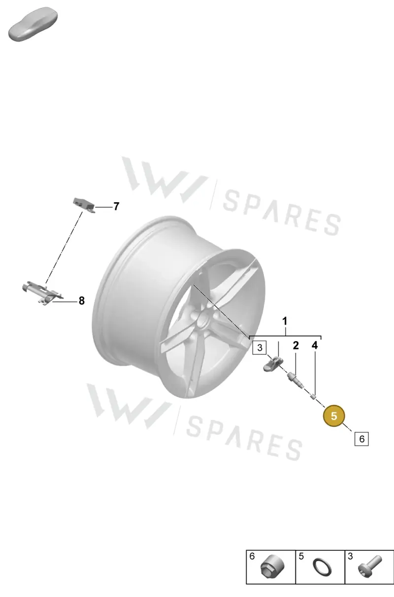 WHT010176 — Porsche Taycan Sport Turismo (2023-2025) diagram p64601500, position 5
