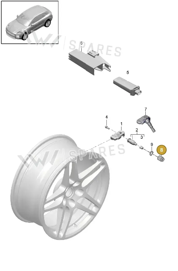 WHT010178 — Porsche Macan (2018-2022) diagram p52601050, position 8
