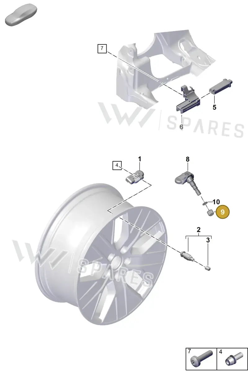 WHT010179 — Porsche Taycan Sport Turismo (2019-2024) diagram p56601500, position 9