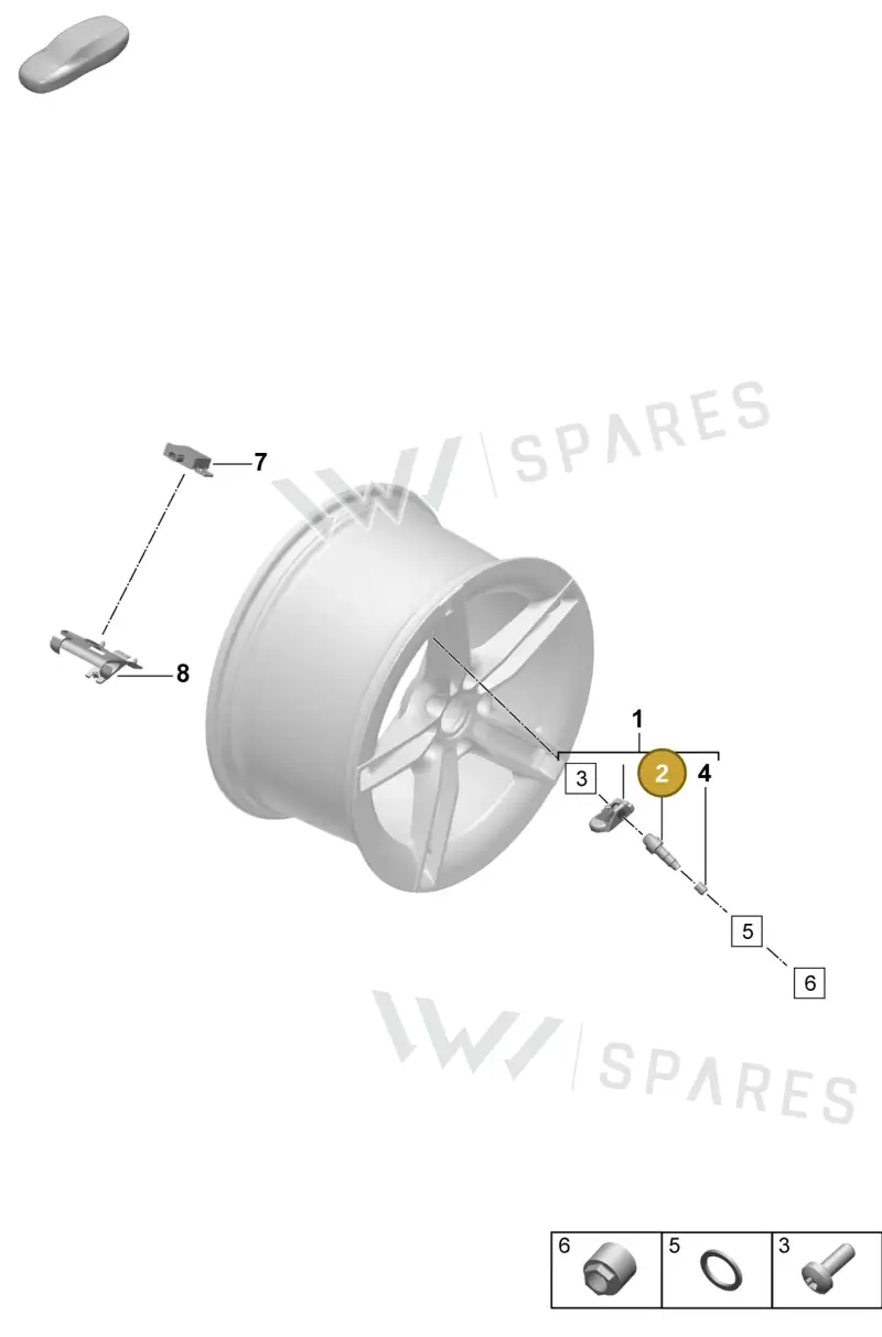 WHT010188 — Porsche Taycan Sport Turismo (2023-2025) diagram p64601500, position 2