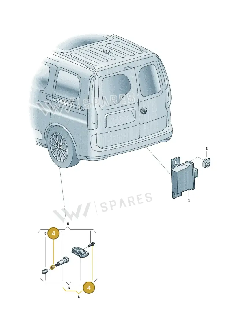 WHT010189 — Volkswagen Caddy Maxi Kombi (2020-2024) diagram 2ka907011, position 4