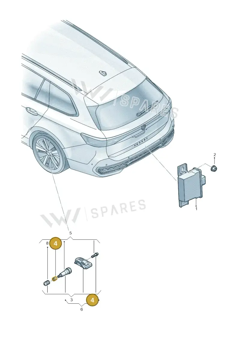 WHT010189 — Volkswagen Passat estate (2023-) diagram 3j0907000, position 4