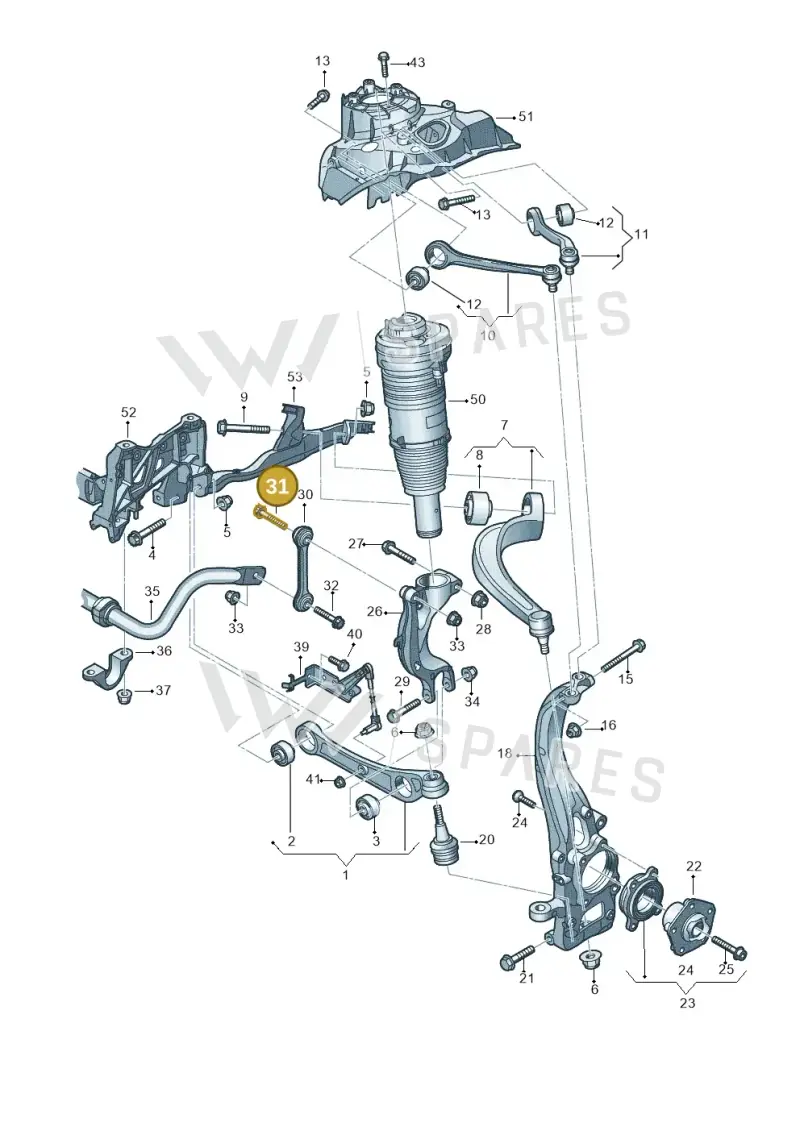 WHT010199 — Audi A8 (2017-2025) diagram 838407000, position 31