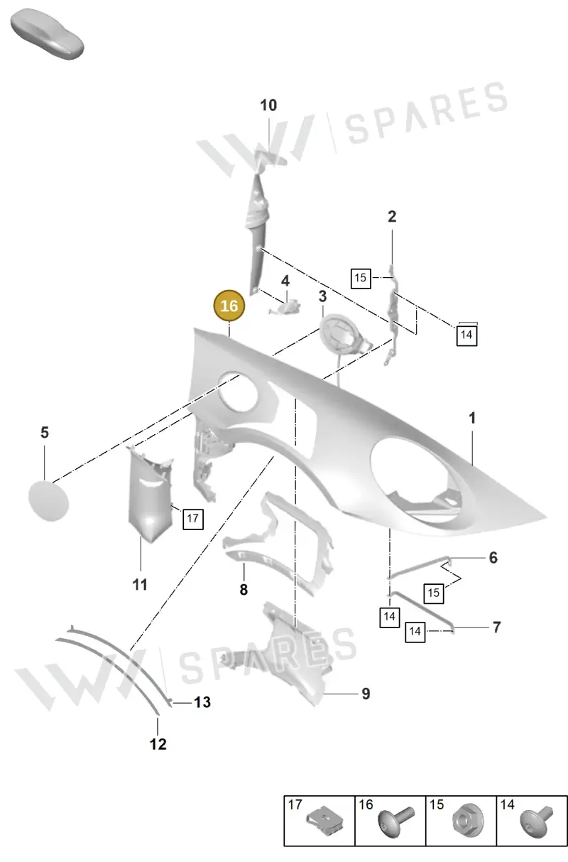 WHT010317 — Porsche 911 (2021-2022) diagram p59801410, position 16
