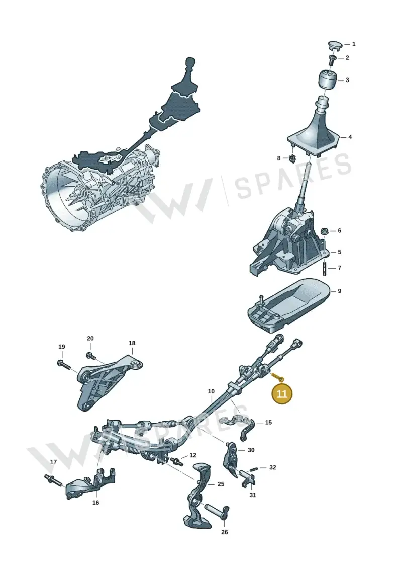 WHT010383 — Volkswagen Amarok twin cab (2022-) diagram 2hb711300, position 11