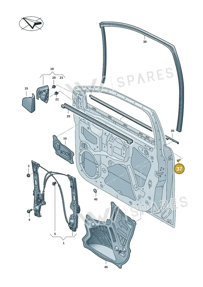WHT010471 — Volkswagen Amarok (2022-2025) diagram 2hb837500, position 37