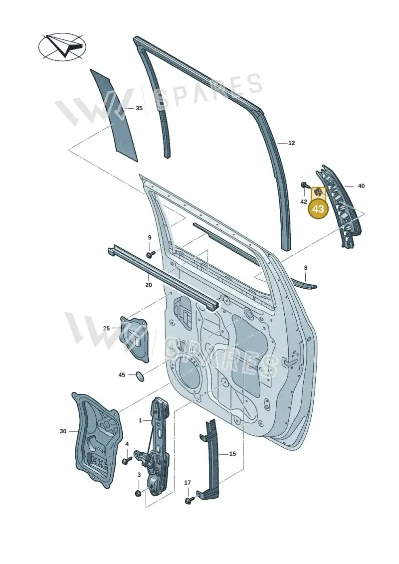 WHT010668 — Volkswagen Amarok (2022-2025) diagram 2hb839500, position 43
