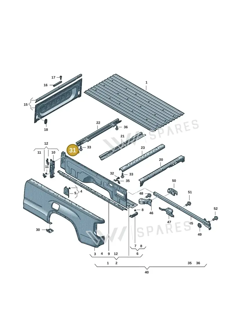 WHT010710 — Volkswagen Amarok twin cab (2022-) diagram 2hb801000, position 31