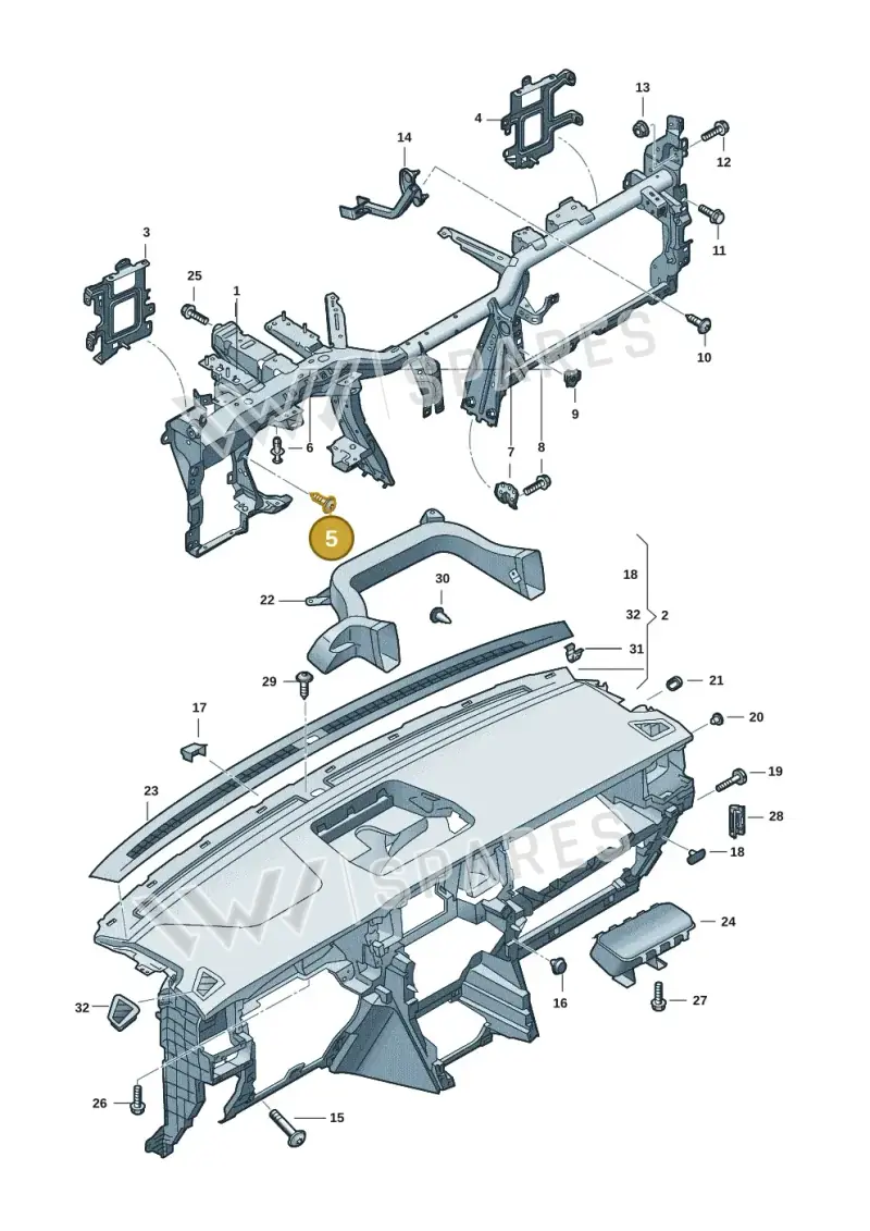WHT010743 — Volkswagen Amarok (2022-2025) diagram 2hb857000, position 5