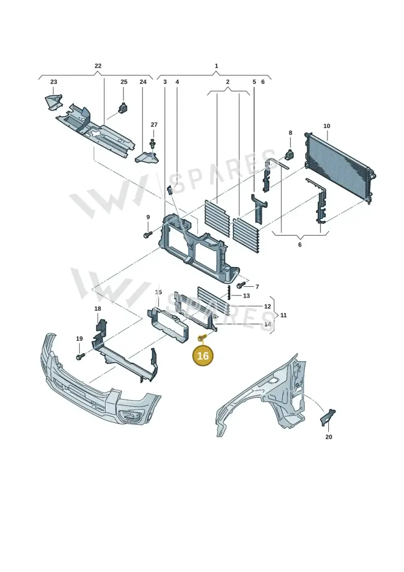 WHT010744 — Volkswagen Amarok twin cab (2022-) diagram 2hb122960, position 16