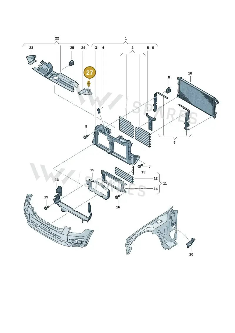 WHT010798 — Volkswagen Amarok twin cab (2022-) diagram 2hb122960, position 27