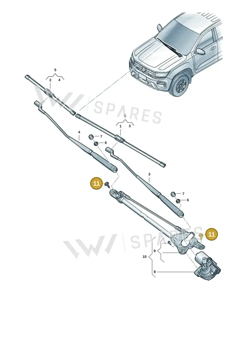 WHT010880 — Volkswagen Amarok (2022-2025) diagram 2hb955000, position 11