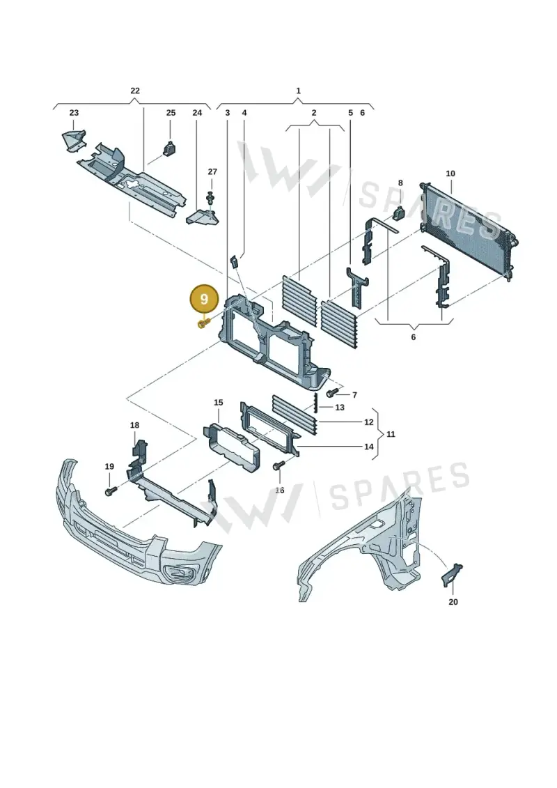 WHT011020 — Volkswagen Amarok twin cab (2022-) diagram 2hb122960, position 9