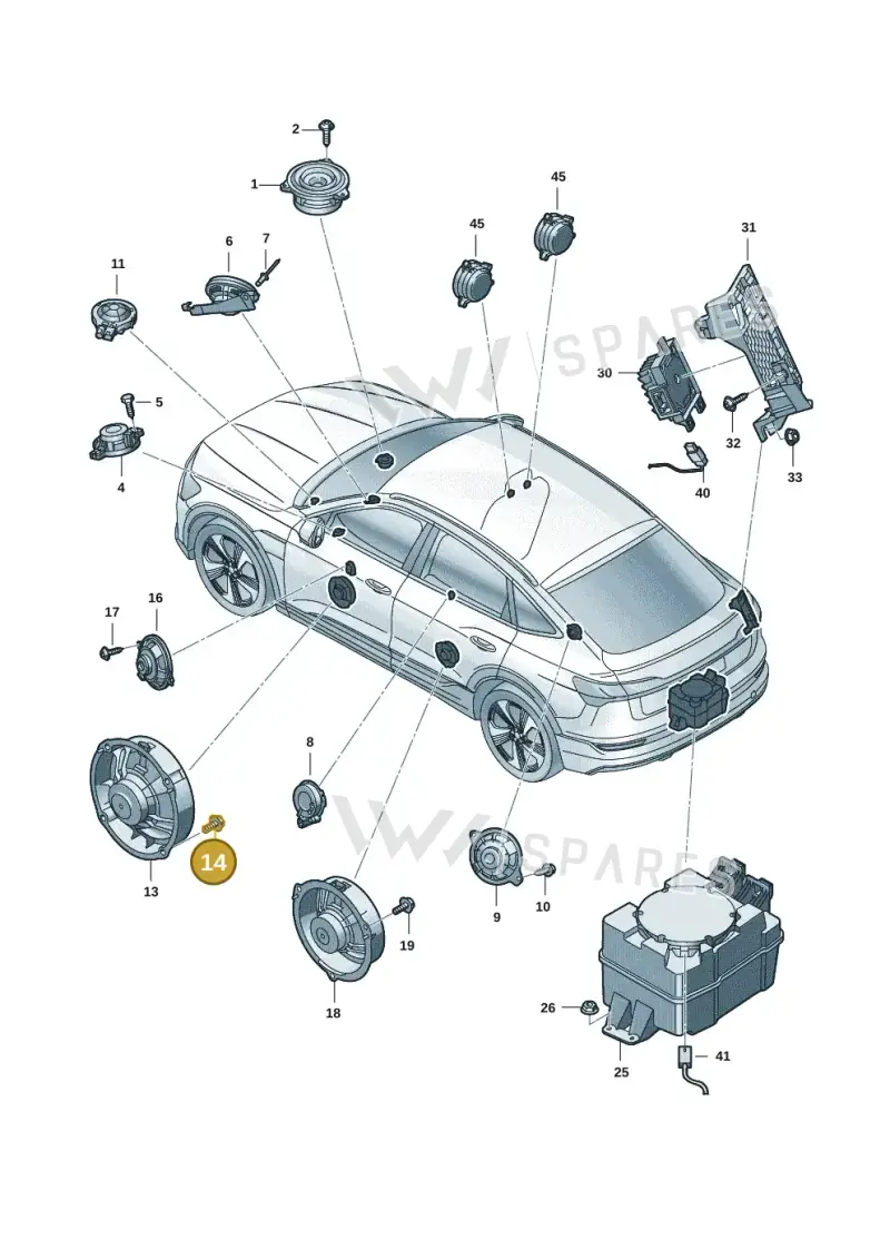 WHT011149 — Audi Q6 e-tron (2023-2025) diagram f5s035350, position 14