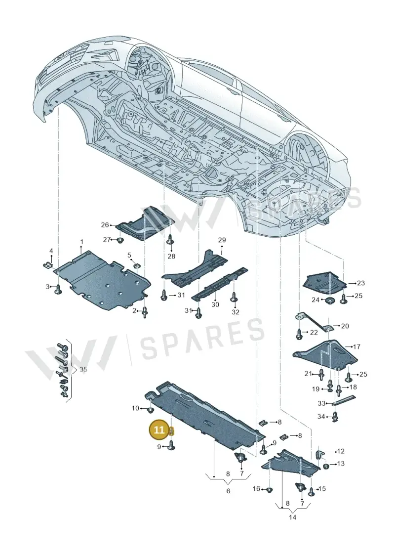 WHT011348 — Audi A6 (2018-2025) diagram 430825000, position 11