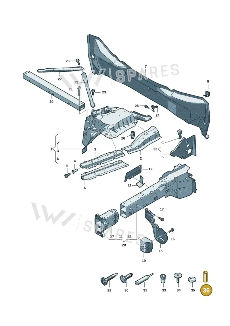 WHT011428 — Audi Q6 e-tron (2023-2025) diagram f5s803000, position 36